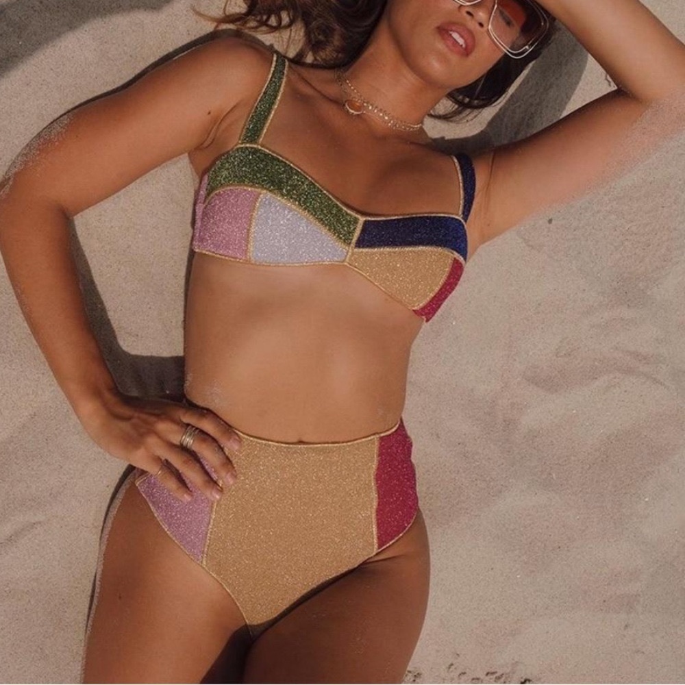 Colorful Patchwork Bikini Set